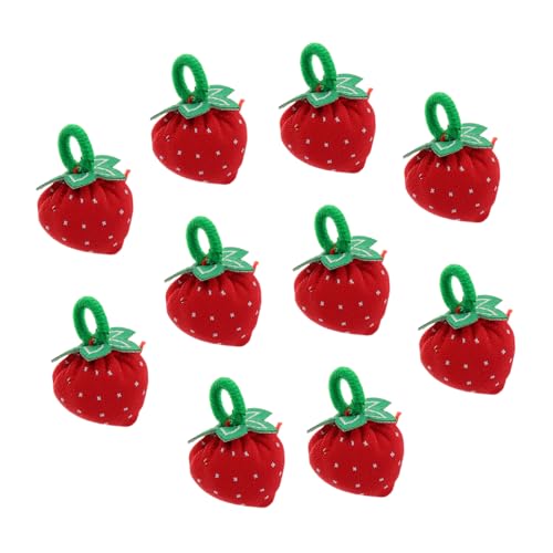 PERSELOSO 10 Stück Niedliche Bestickte Erdbeer Anhänger für Diy Schmuck Zubehör Vielseitige Anhänger für Armbänder und Bastelprojekte für Kreative Bastelideen von PERSELOSO