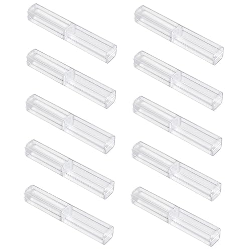 PERSELOSO 10stücke Teiliges Transparenter Stiftboxen Quadratische Stifthüllen Für Bürobedarf Aufbewahrung Für Kugelschreiber Bleistifte Und Malpinsel Langlebiges Kunststoffmaterial von PERSELOSO