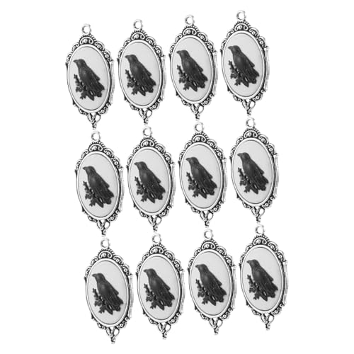 PERSELOSO 12 Stück Teiliges Crow Anhänger aus Legierung Dreidimensionale Halloween Prägecharms Langlebige Kleine Schmuckanhänger für DIY Halsketten und Armbänder von PERSELOSO