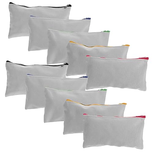 PERSELOSO 15 Stück Teiliges DIY Blanko Kosmetiktaschen Sublimationsfähige Stoffbeutel für Reisen Basteln und Make Up mit Reißverschluss für Designs und Aufbewahrung von PERSELOSO