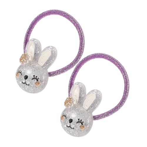 PERSELOSO 2stücke Niedliche Häschen Haargummis Elastische Haar Krawatte Dekorative Kaninchen Haar Cartoon Tier Zubehör Für Mädchen von PERSELOSO