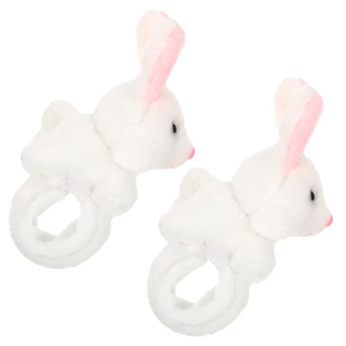 PERSELOSO 2 Stück Teiliges Slap Bracelet mit Plüsch Hase Weiches Stofftier Armband Flexible Handgelenk Hugger für Kindergeburtstag Party Mitgebsel Langlebiges und Einfach Anzulegendes von PERSELOSO