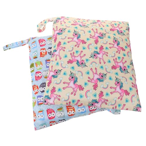 PERSELOSO 2 Stück nasse Trockentasche Windeltasche Lagerung Wickeltasche waschen tragbar Fitnessstudio Gym Bags Fitness Bag Care pad Beutel mit Pumpenteilen Windelhalter Aluminiumlegierung von PERSELOSO