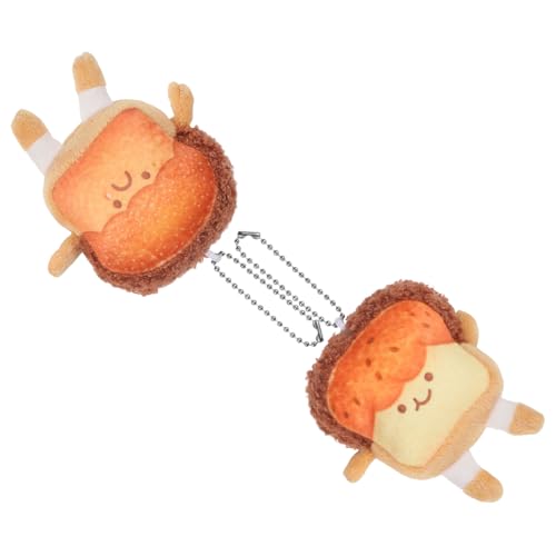PERSELOSO 2stücke Toastpuppe Anhänger Gefüllt Mit Brot Schlüsselanhänger Toastpuppe Aus Plüsch Hängedekoration Anhänger Zum Aufhängen An Taschen Beschwertes Gefülltes Brot von PERSELOSO