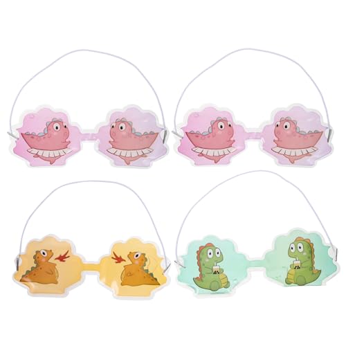 PERSELOSO 4stücke Augenpads Mit Dinosaurier-design Dekorative Augenschirme Für Junge Mädchen Heiß-kalt-anwendung Schwellungen Und Augenringe Angenehm Zu Tragen Zufälliger Stil von PERSELOSO