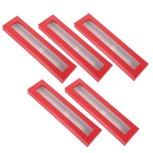 PERSELOSO 5 Stück Stiftebox mit Klarsichtfenster Papierhülle für Kugelschreiber und Schreibwaren für und Aufbewahrung Leicht und Tragbar für Feiern und Anlässe von PERSELOSO