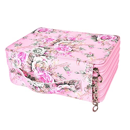 PERSELOSO Kunstspeicherbeutel Stifte Beutel Federmäppchen Buntstiftorganisator Schulstiftbeutel Stifttasche mit Reißverschluss Bleistifte Tasche Polyester Rosa von PERSELOSO