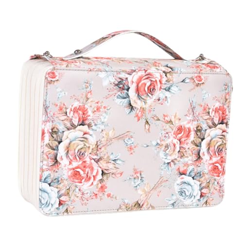 PERSELOSO Handle Zeichenstifte Tasche Mit Fächern Große Kapazität Stifte Aufbewahrungstasche Für Künstler Und Studenten Aus Pu Für Zeichnen Und Malen Praktische Tragetasche von PERSELOSO