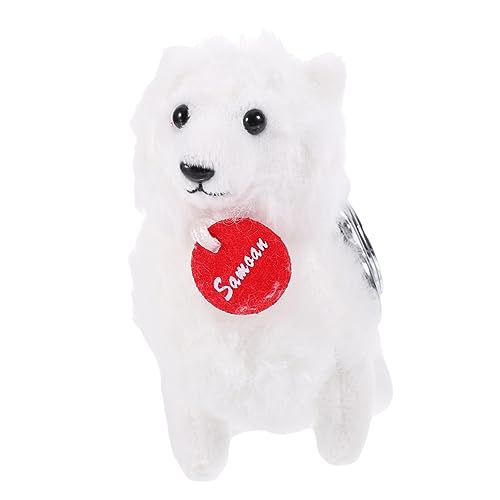 PERSELOSO Kuscheliger Samojede Schlüsselanhänger Hund Tieranhänger für Taschen Rucksäcke und Geldbörsen Perfektes für von PERSELOSO