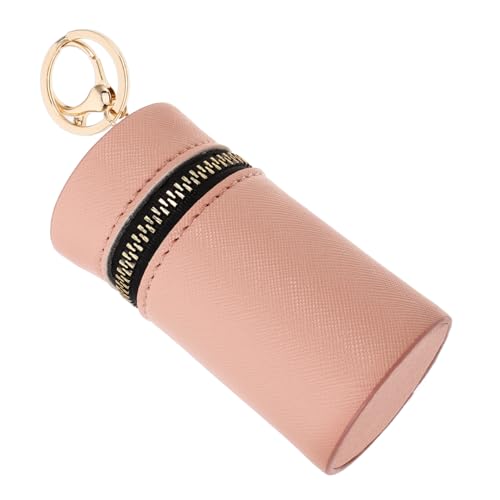 PERSELOSO Pu Geldbörse Für Frauen Zylindrischer Lippenstift Organizer Mit Schlüsselanhänger Reißverschluss-münzbeutel Für Bargeld Und Kleine Gegenstände Modischer Cash Organizer von PERSELOSO