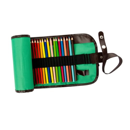 PERSELOSO Rollmäppchen Stifterolle aus Robustem Canvas mit Fächern Tragbares Federmäppchen zum Aufrollen Leichter Bleistift Wrap Organizer für Farbstifte Platzsparend und Waschbar für von PERSELOSO
