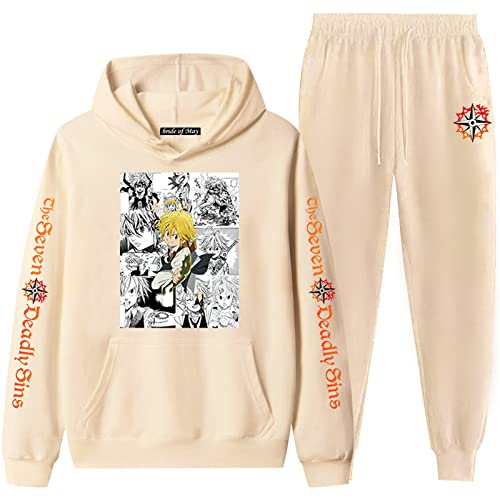 PERSIMONE The Seven Deadly Sins Hoodie Jogginghose Set Trainingsanzug Anime Meliodas Cosplay Kostüm Bedruckte Sportbekleidung für Unisex von PERSIMONE