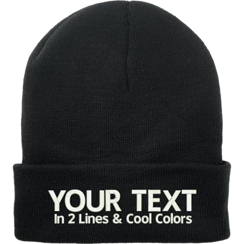 Strickmütze zum Personalisieren - Custom Beanie Mütze Personalisierte Mütze für Damen und Herren - Haube zum selbst gestalten - individuelle Wintermütze - Einheitsgröße von PERSOGO