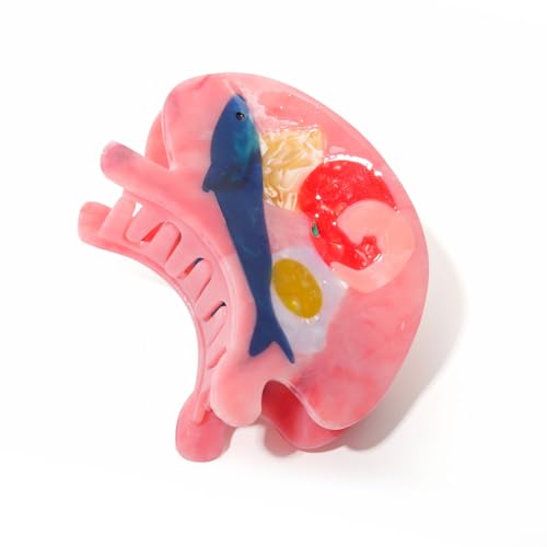Anatomie Haarklammer Magen Design mit Fisch, Tomate und Ei - Lustige Haarspange für Frauen - Originelles Geschenk für Mediziner von PERSONFUN