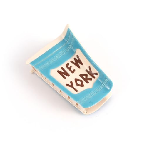 Blaue personalisierte amerikanische New Yorker Kaffeetasse Haarkralle Clip,Lustige Acetat Haar Kralle für Frauen Geschenk von PERSONFUN