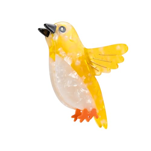 Dekorative Vogel-Haarspange personalisiert gelbes Kanarienvogel-Design Acetat-Material sicheres & strukturiertes Haar-Accessoire für Frauen Mädchen Geschenk von PERSONFUN