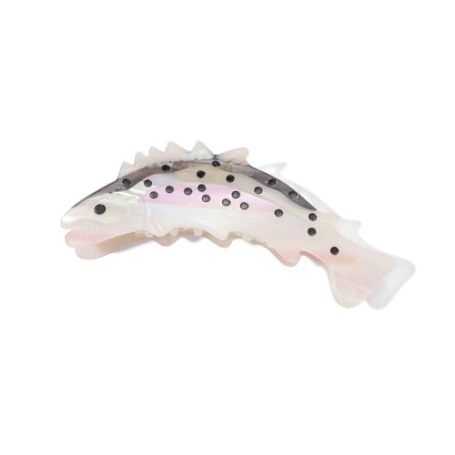 Fischförmige Haarspange, perlweiß mit gepunktetem Design, Haifischzahngriff, 5 Zoll, Haarschmuck für Frauen und Mädchen Fischförmige Haarspange, perlweiß mit gepunktetem Design, Haifischzahngriff, 5 Zoll, Haarschmuck für Frauen und Mädchen von PERSONFUN
