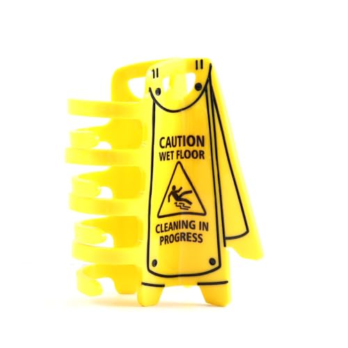 Haarklammer mit Aufschrift "Caution Wet Floor", "Cleaning in Progress", personalisierte Acetat-Haarklammer für Damen, Gelb von PERSONFUN