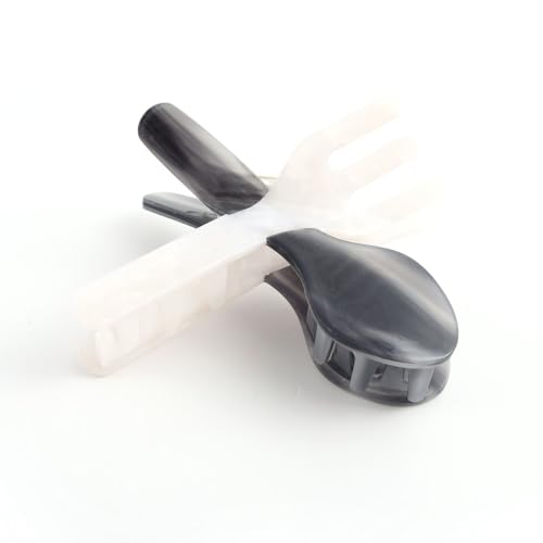 Messer und Gabel Acetat Haar Kralle, personalisierte Haarspange für Frauen Geschenk, schwarz und transluzent von PERSONFUN