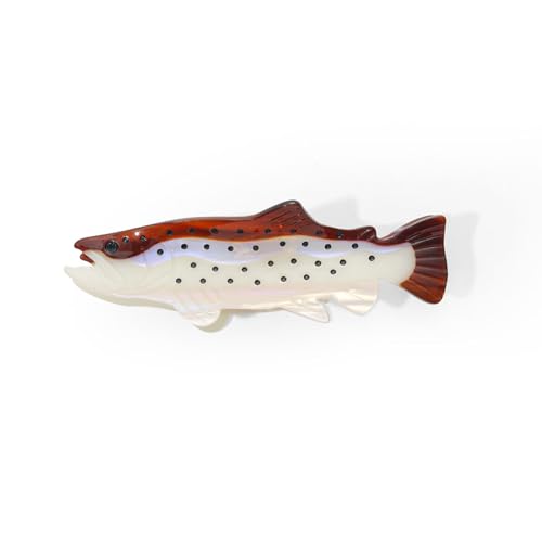 PERSONFUN Fischförmige Haarkralle, 5 Zoll Perlweiß mit Punkten, Metallfedergriff, Haarschmuck für Frauen und Mädchen von PERSONFUN