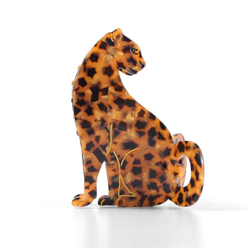 PERSONFUN Leopard Hair Claw Clip, Schildkrötenpanzer-Muster, Acetat Material mit Haifischzahn Griff Tier Haar Accessoire für Frauen Mädchen Geschenk PERSONFUN Leopard Hair Claw Clip, Schildkrötenpanzer-Muster, Acetat Material mit Haifischzahn Griff Tier Haar Accessoire für Frauen Mädchen Geschenk von PERSONFUN