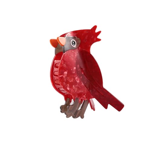 Personalisierte Acetat-Haarklammer – rote Eule, stilvolle Haarspange für einzigartige Looks, langlebiges und modisches Haar-Accessoire für Frauen und Mädchen von PERSONFUN