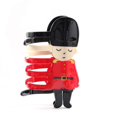 Personalisierte London Icon britische Soldat Haar Calw Clip, Spaß Acetat Haar Kralle für Frauen Mädchen Haarschmuck Geschenk von PERSONFUN