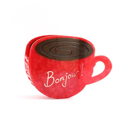 Personalisierte Londoner Icon Kaffeetasse Haar Calw Clip, Spaß Acetat Haar Kralle Clips für Frauen Mädchen Haar Zubehör Geschenk von PERSONFUN