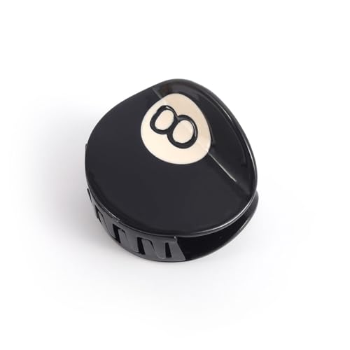 Schwarze 8 Ball Golf Club Haarklemme für Frauen, 5.4cm/2.12 inches, Acetat Haarklemme 1Stück von PERSONFUN
