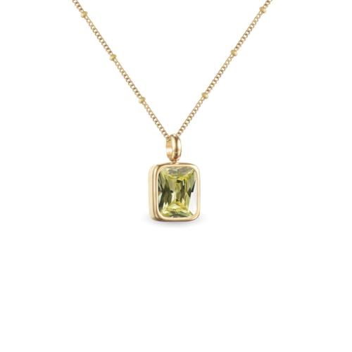Geburtsstein Kette Damen abnehmbar 12 Monatssteine mit Bedeutung 18K vergoldete Halskette in Gold Roségold Weißgold Geschenkidee für Frauen Mädchen zu Geburtstag Valentinstag (August, gold) von PERSONOVA