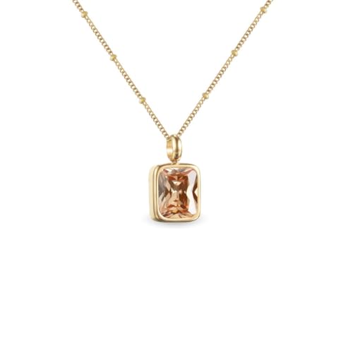 Geburtsstein Kette Damen abnehmbar 12 Monatssteine mit Bedeutung 18K vergoldete Halskette in Gold Roségold Weißgold Geschenkidee für Frauen Mädchen zu Geburtstag Valentinstag (November, gold) von PERSONOVA