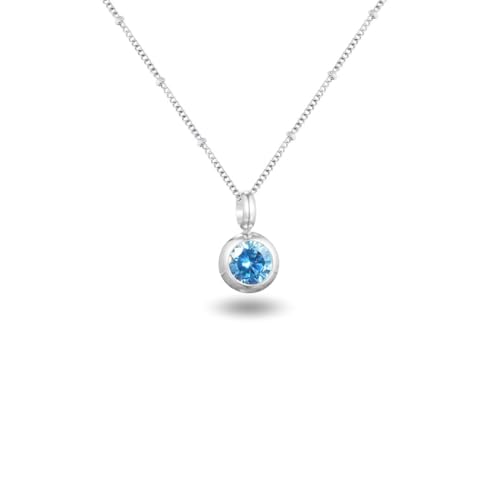 Geburtsstein Kette rund abnehmbar 12 Monatssteine mit Bedeutung 18K vergoldete Halskette Damen in Gold Roségold Weißgold Geschenk für Frauen Mädchen nickelfrei wasserfest (Dezember, weißgold) von PERSONOVA