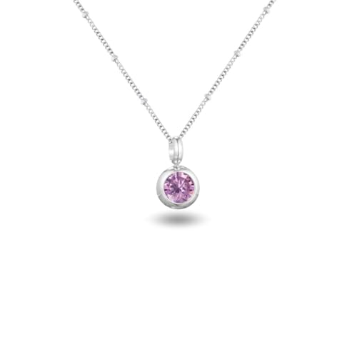 Geburtsstein Kette rund abnehmbar 12 Monatssteine mit Bedeutung 18K vergoldete Halskette Damen in Gold Roségold Weißgold Geschenk für Frauen Mädchen nickelfrei wasserfest (Juni, weißgold) von PERSONOVA