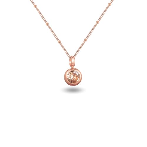 Geburtsstein Kette rund abnehmbar 12 Monatssteine mit Bedeutung 18K vergoldete Halskette Damen in Gold Roségold Weißgold Geschenk für Frauen Mädchen nickelfrei wasserfest (November, rosegold) von PERSONOVA