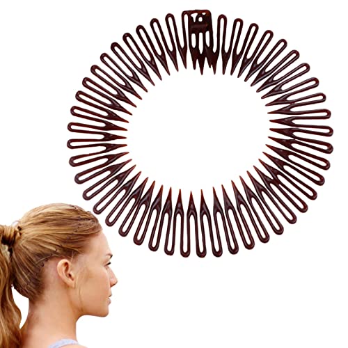 Kreis Kamm Stirnband – Flexibler Kreis Kamm Vollkreiszahn Stirnband | Elastisches Federkopfband Kamm Haarschmuck für Frauen Mädchen Lear-au von PERTID