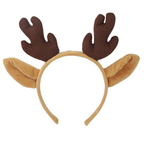 PERZOE Frauen Rentier Stirnband Festliche Feiertage Weihnachten Geweih Dekor Haar Hoop Design Kopfbedeckung Elastisch Bequem Weihnachten H von PERZOE