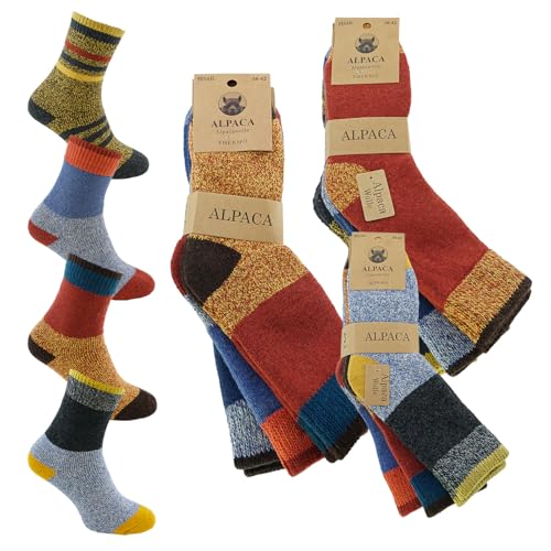 Pesail - Alpaka Socken Wollsocken Winter Outdoorsocken warm ALPAKA-WOLLE - 3 Paar (DE/NL/SE/PL, Numerisch, 35, 38, Regular, Regular, WZ89) von Pesail