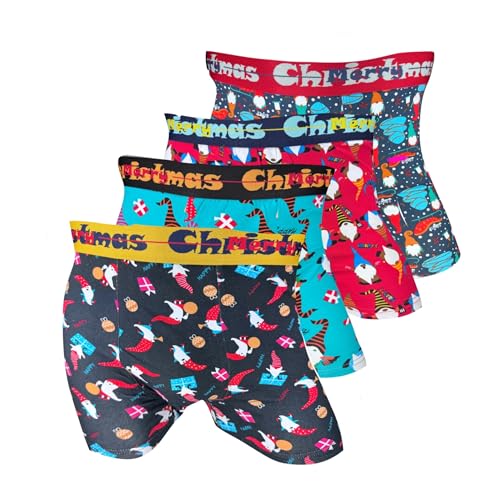 PESAIL Special Edition Boxershorts Collection Xmas Santa Santa, 4er Pack, Größe Medium (M), Farbe 4er Set A von Pesail