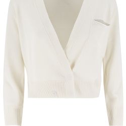 Peserico Naturweiße Strickjacke Aus Woll-seiden-kaschmir-mix von PESERICO