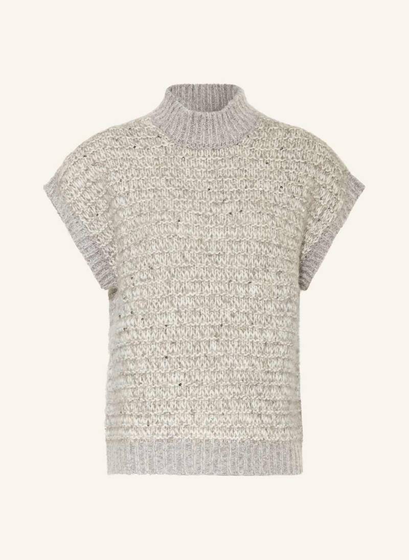 Peserico Pullunder Mit Alpaka Und Pailletten grau von PESERICO