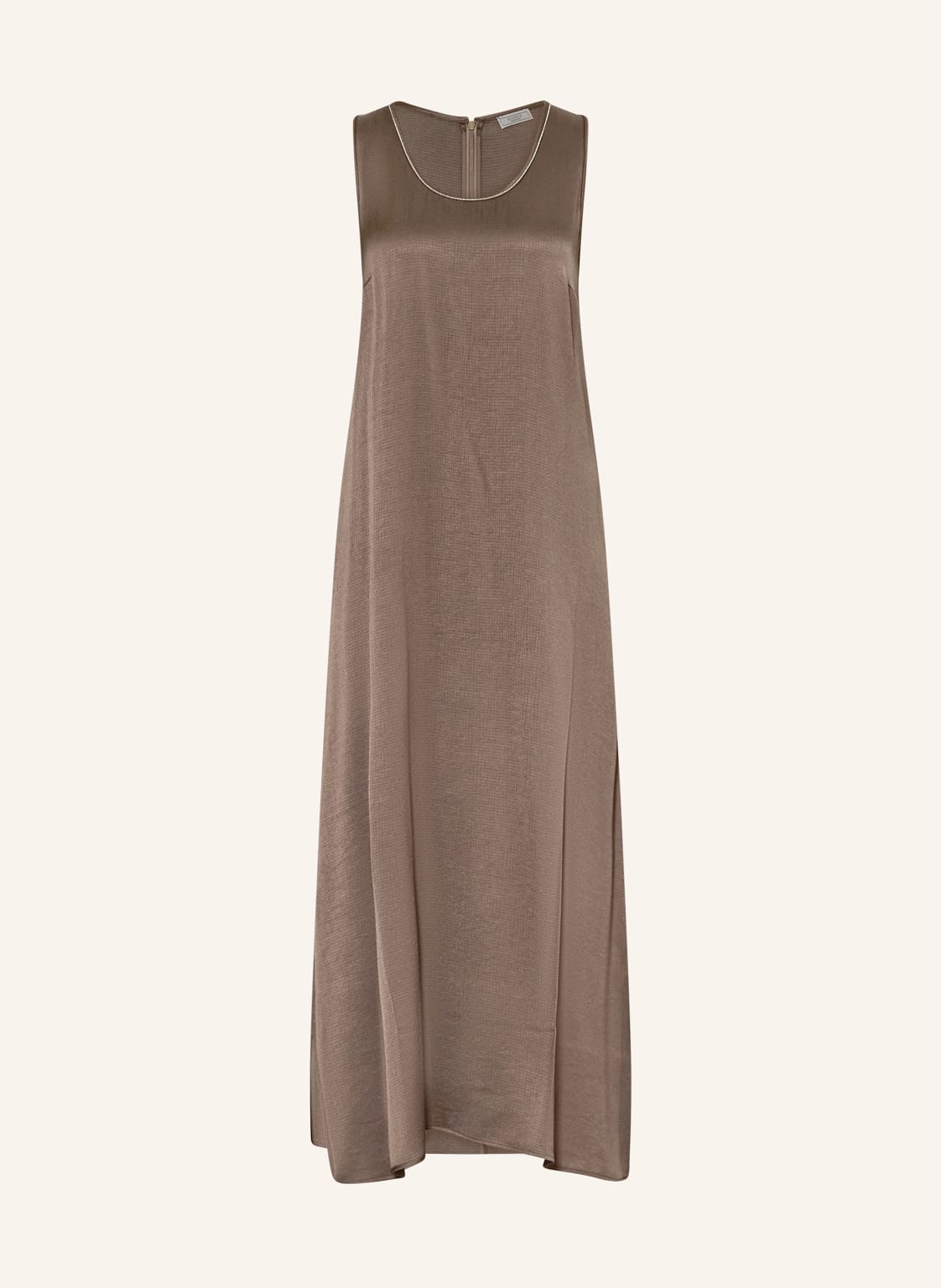 Peserico Satinkleid Mit Schmucksteinen braun von PESERICO