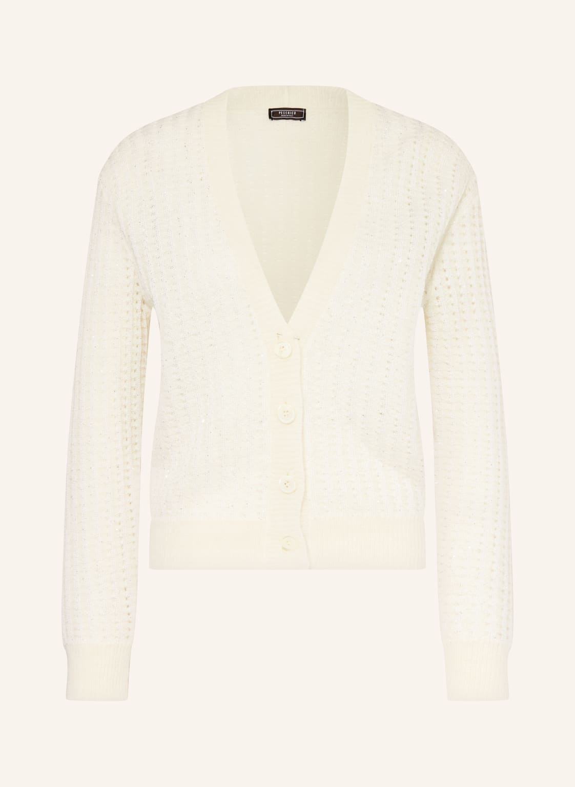 Peserico Strickjacke Mit Alpaka Und Pailletten weiss von PESERICO