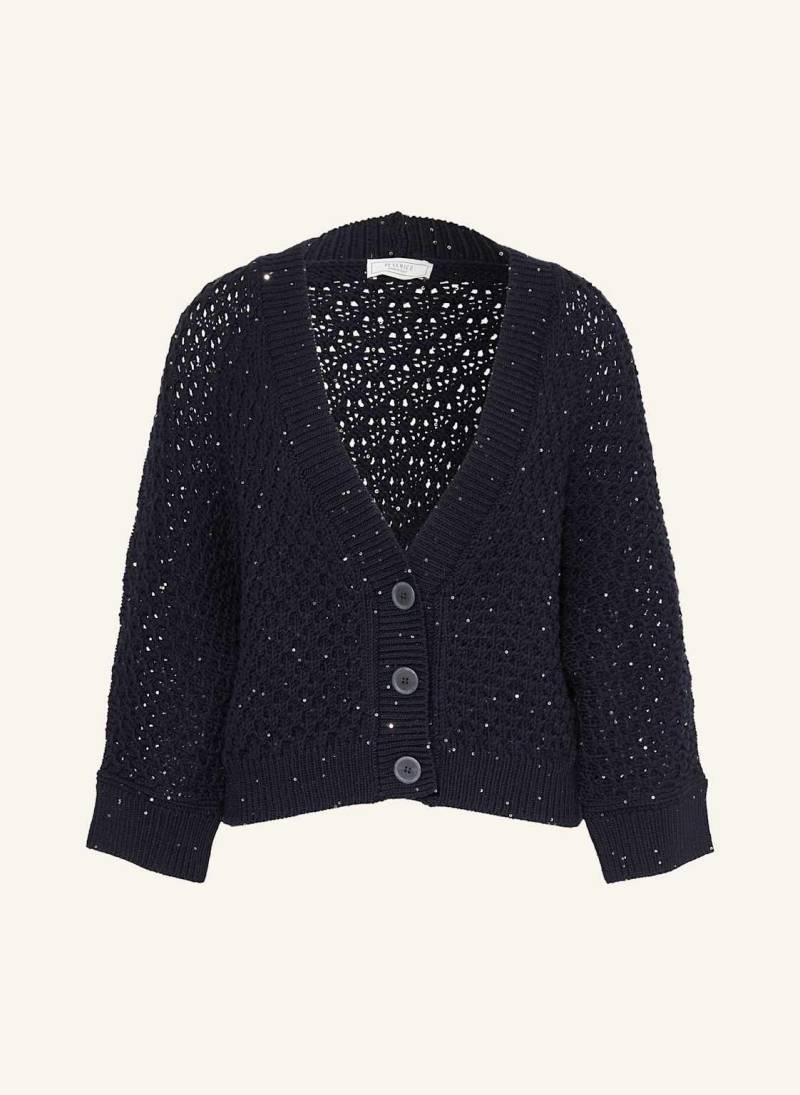 Peserico Strickjacke Mit Pailletten Und 3/4-Arm blau von PESERICO