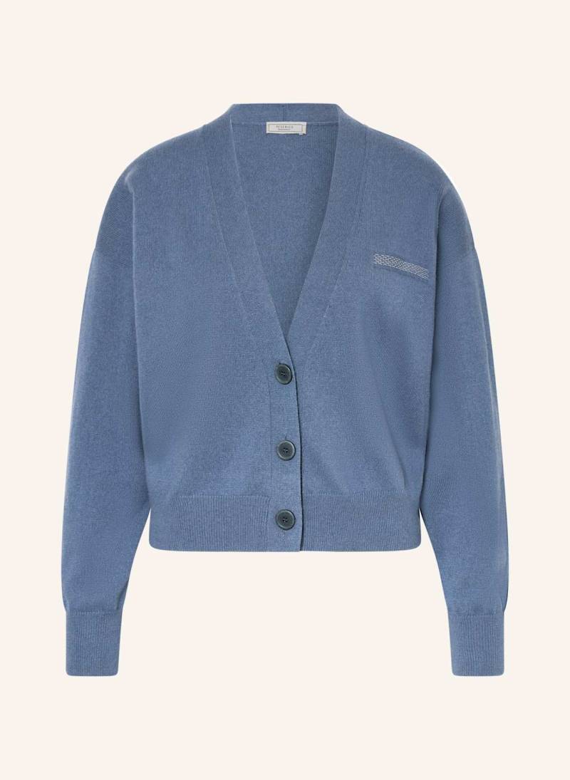Peserico Strickjacke Mit Seide Und Schmucksteinen blau von PESERICO