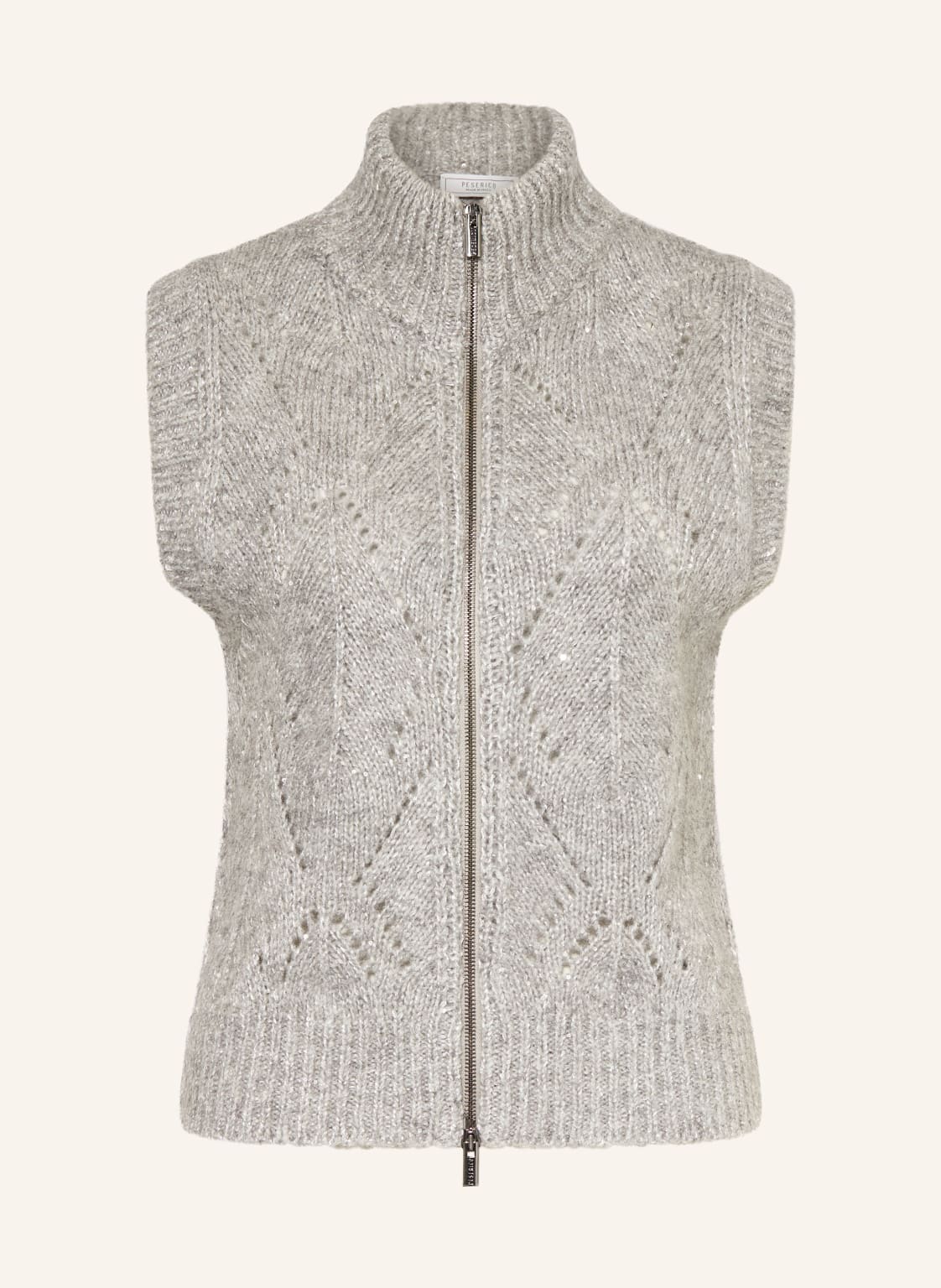 Peserico Strickweste Mit Pailletten grau von PESERICO