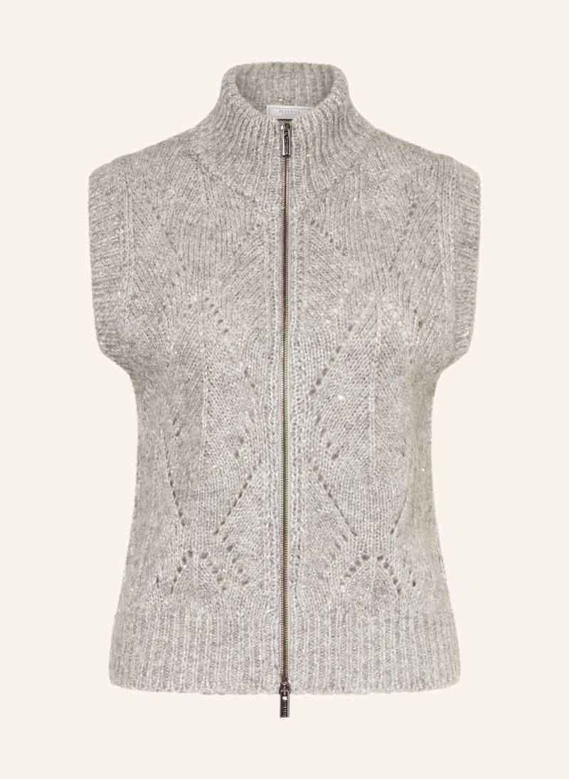 Peserico Strickweste Mit Pailletten grau von PESERICO