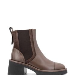 Staubbraune Leder-stiefeletten Mit Glanzdetail - Peserico von PESERICO