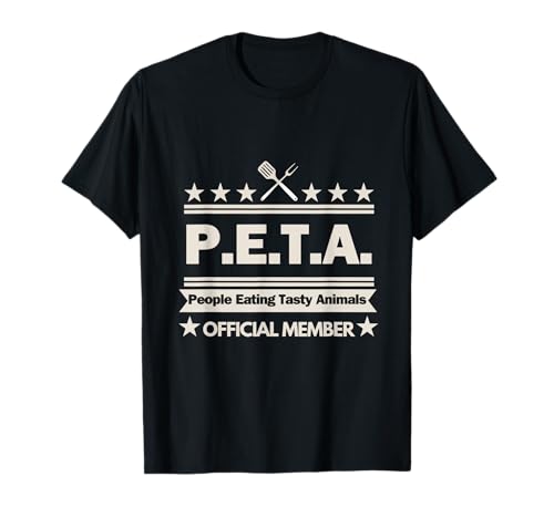 PETA - Anti-Vegetarisch, Lustig: T-Shirt für Erwachsene & Kinder, Schwarz, S von PETA People Eating Tasty Animals Funny Anti veget