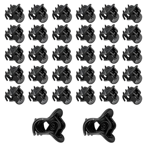 32 Stück Kleine Haarklammer Set,Schwarz Kunststoff Mini Haarklaue,1,4 cm Haarspangen Haarschmuck mit Griff Haarspangen Kopfbedeckungen,Mini Haarspangen für Mädchen von PETERMALLON