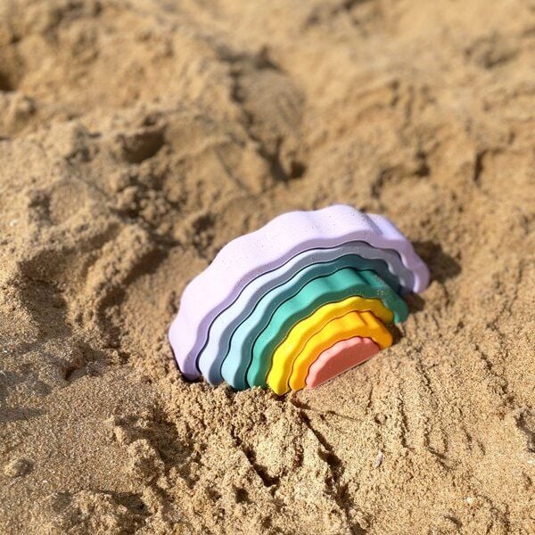 PETIKIDS Montessori-Lernspielzeug aus Silikon – Stapelbarer Regenbogen von PETIKIDS
